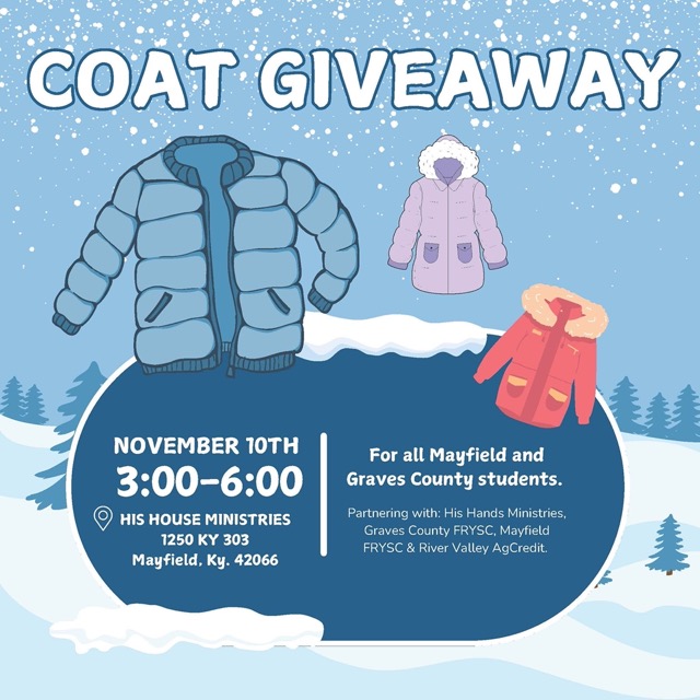 Coat Giveaway Scheduled Today for Mayfield and Graves County Families
