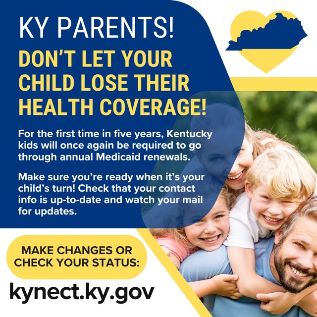 Reminder That Kentucky Children Must Resume Annual Medicaid Renewals