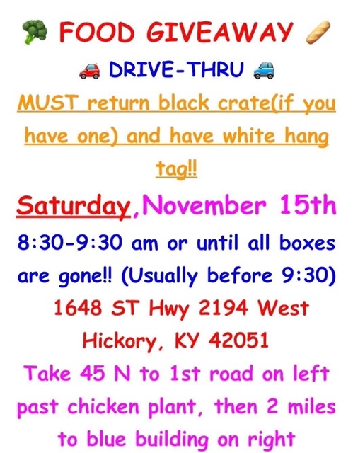 Local Drive-Thru Food Giveaway