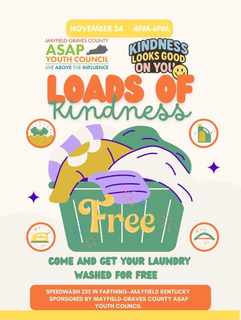 Graves ASAP to Host “Loads of Kindness” Free Laundry Event on Nov. 24